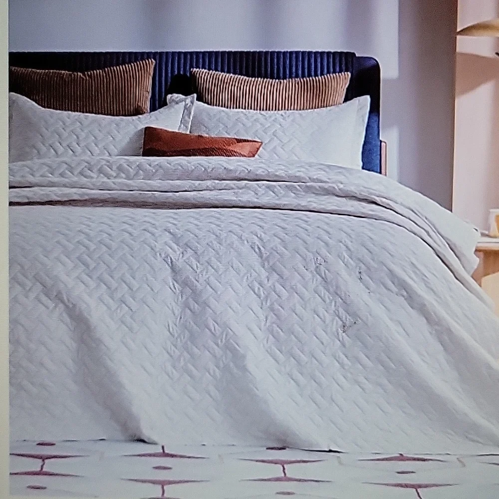 BEDSURE Beige Microfiber Lightweight Quilt Sham Set Twin/Twin XL All Season New…
